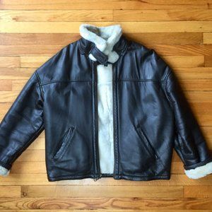 Men's Retro Pilot Sherpa Brown Leather B3 Bomber